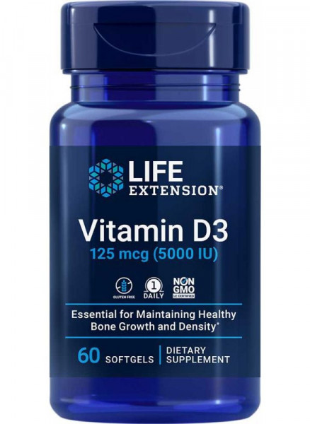 Life Extension Vegan Vitamin D3 125 µg (5000 IE) - 60 Kapseln