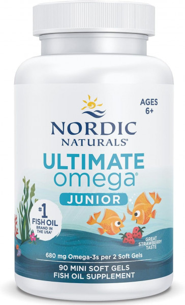 Nordic Naturals Ultimate Omega Junior 680 mg- Erdbeer-90 Mini Softgels