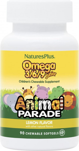 Natures Plus Animal Parade Omega 3-6-9 Junior – 90 Softgels