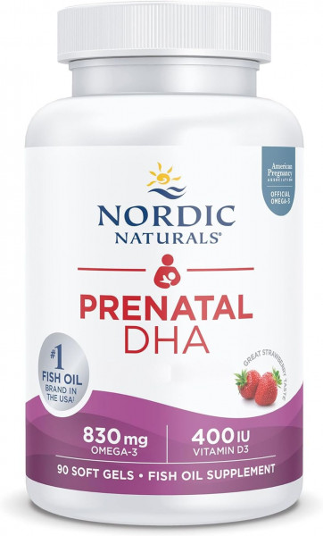 Nordic Naturals Prenatal DHA 830 mg- 90 Softgels Erdbeer