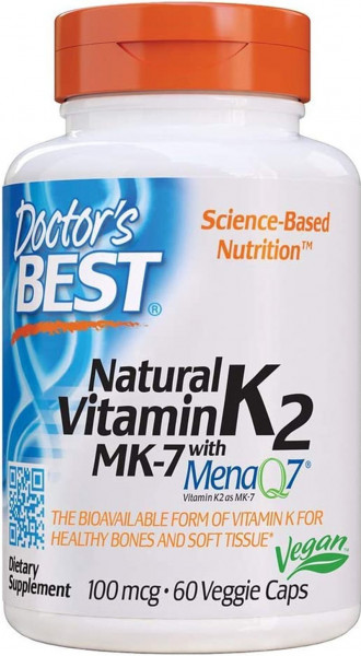 Doctor`s Best Vitamin K2 MK-7 mit MenaQ70 100mcg- 60 Kapseln