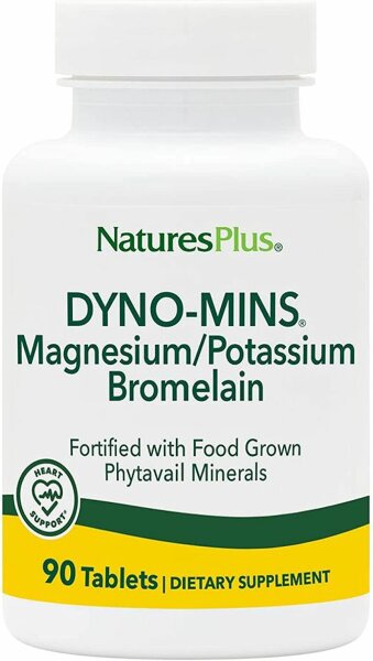 Natures Plus Dyno-Mins Magnesium Potassium & Bromelain - 90 Tabletten