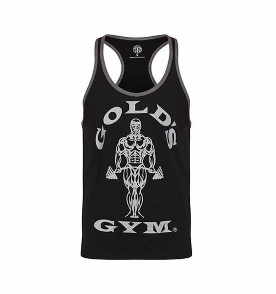 Golds Gym Tank Top Stringer Joe Contrast - Black/Grey MARL