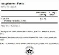 Swanson Guarana 500 mg- 100 Kapseln