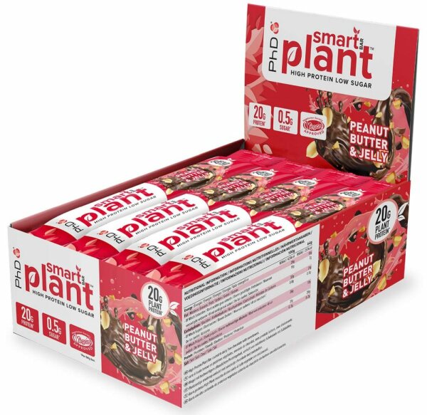 PHD Smart Bar Plant- Protein Riegel-1 Karton-12 x 64 g