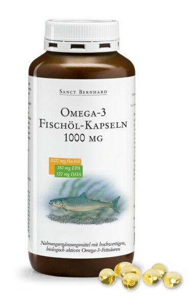 Sanct Bernhard Omega-3-Fischöl-Kapseln 1000mg - 220 Kapseln