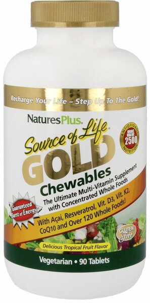 Natures Plus Source of Life Gold Chewables- 90 Tablets