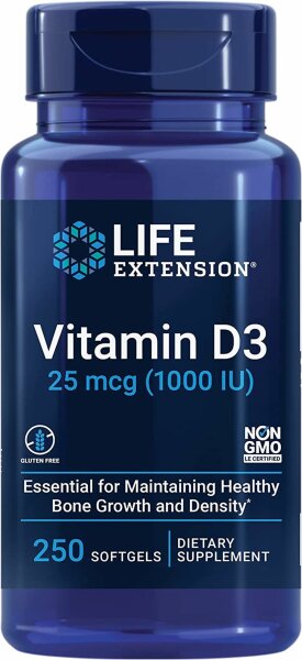 Life Extension Vitamin D3 (1000 IE) - 250 Softgels