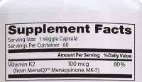 Doctor`s Best Vitamin K2 MK-7 mit MenaQ70 100mcg- 60 Kapseln