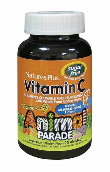 Natures Plus Vitamin C Animal Parade (zuckerfrei) – 90 Lutschtabletten