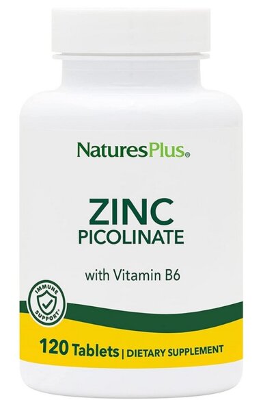 Natures Plus Zinc Picolinate mit Vitamin B6 – 120 Tabletten