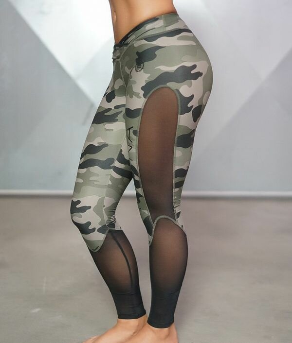 Body Engineers Athena Camo Legging Olive Green Black 64 90