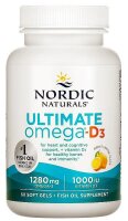 Nordic Naturals Ultimate Omega-D3 1280 mg-60 Softgels, Zitrone