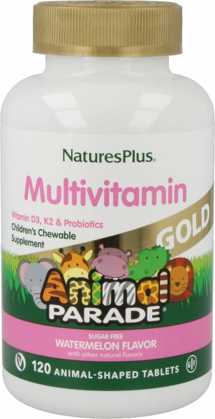 Natures Plus Animal Parade Gold Multivitamin Watermelon – 120 Lutschtabletten