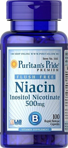 Puritans Pride Niacin 500 mg Flush Free - 100 Kapseln