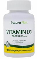 Natures Plus Vitamin D3 - 1000 IU - 180 Softgels